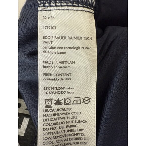Eddie Bauer Men's Rainier Tech Pant In Navy Blue 32X34 NWT - Picture 9 of 10